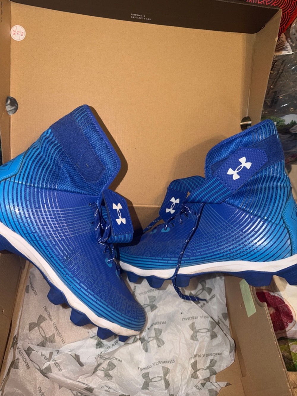 Under Armour Men’s keats  Bright Blue High-Top cleats